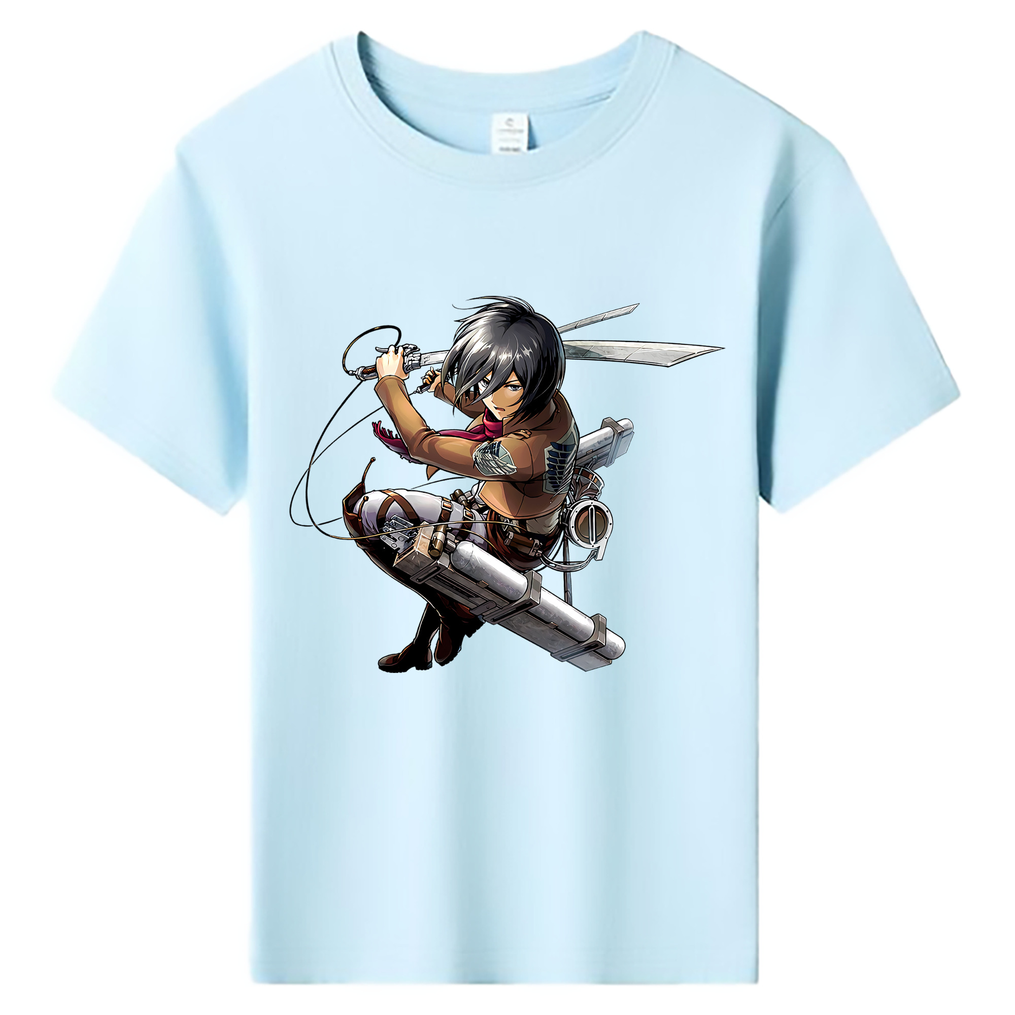 （画像用） 進撃の巨人 ミカサ·アッカーマン Attack on Titan Mikasa Ackerman 綿100％キッズTシャツ（フロントプリント）